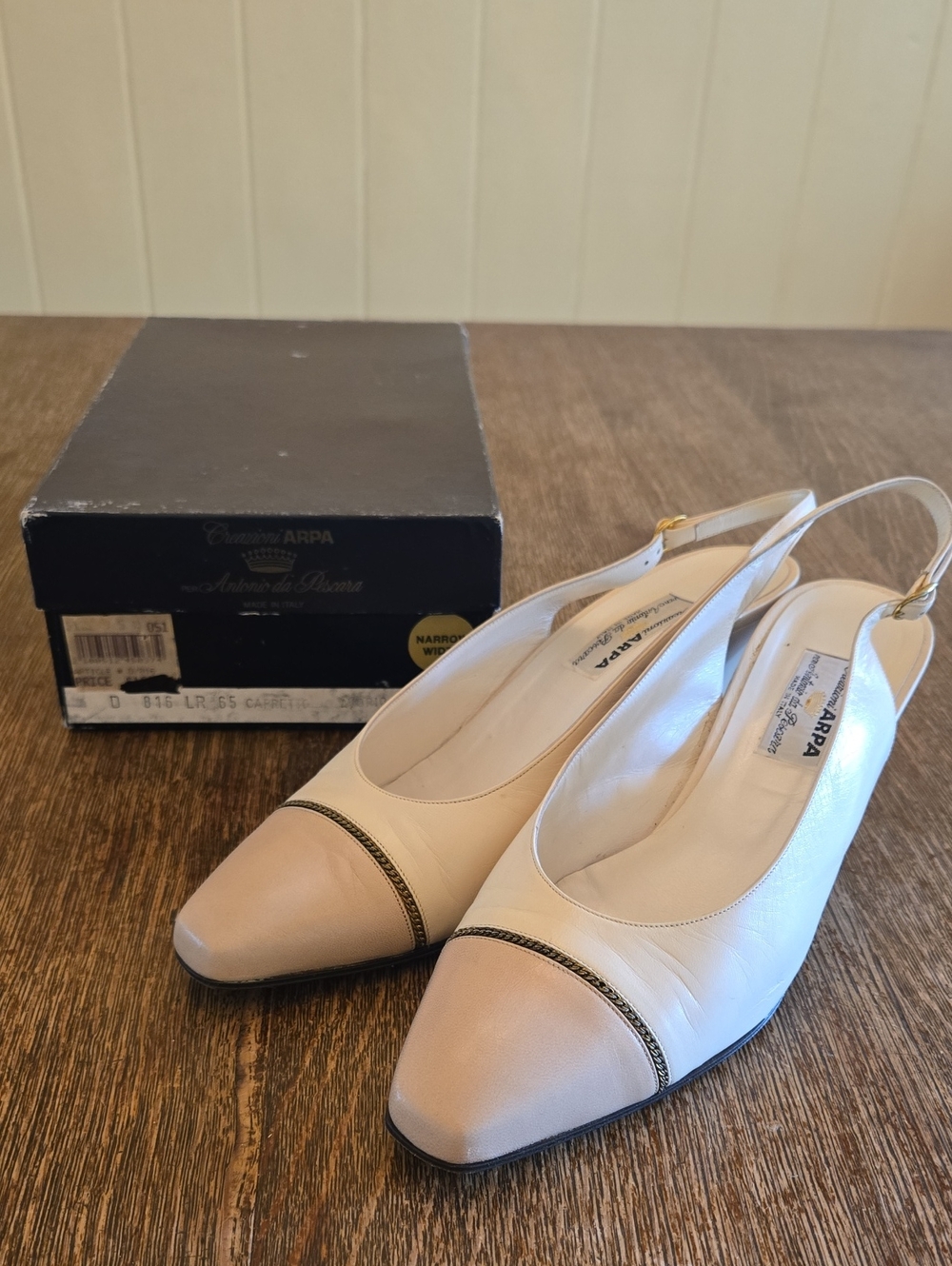 Creazioni ARPA per Antonio Da Pescara Two-Tone Slingback Heels, Size 9 1/2 N